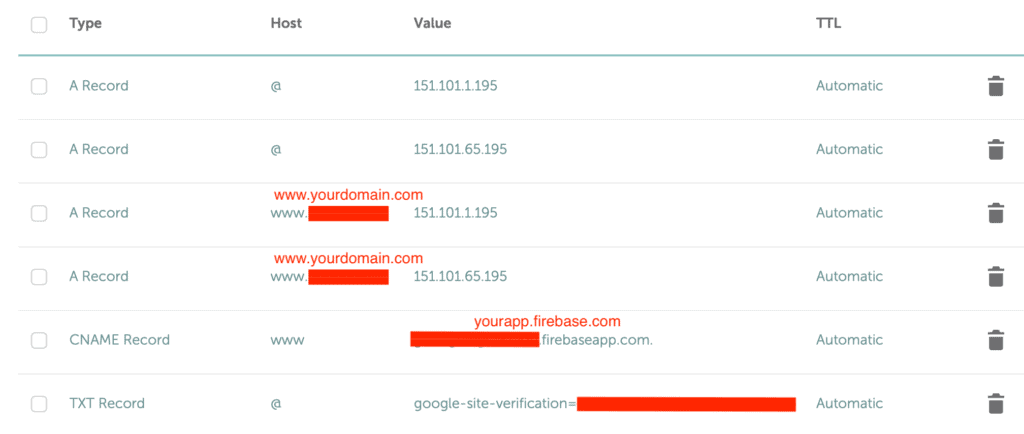a records and yourdomain dot com configs in namecheap